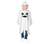YOSUWOAI Costume da fantasma per bambini, Halloween, fantasma, mantello con cappuccio, mantello da diavolo, per bambini, fantasma, cosplay, abbigliamento medievale