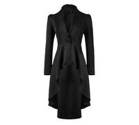 YOSUWOAI Donna Renaissance Victorian Long Frack Jacket Gothic Steampunk Jacket Medievale Camminare Carnevale Uniform Vintage Club Party Cappotti Festlich Rave Blazer, O nero., M