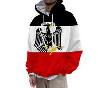YOSUWOAI Felpa con cappuccio da uomo della Germania, con stampa aquila tedesca, felpa sportiva, oversize, classica, a maniche lunghe, con bandiera della Germania, D nero, XXL