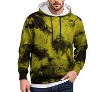 YOSUWOAI Felpa da uomo con cappuccio Tie Dye, con cappuccio, a maniche lunghe, da uomo, per il tempo libero, con cappuccio, oversized Streetwear, P Giallo, 6XL