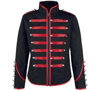 YOSUWOAI Giacca da sfilata da uomo gotico steampunk giacca Husaren Cappella da marcia Parade Blazer medievale rinascimentale uniforme vintage vittoriana frack colletto alto uniforme, O rosso., M