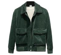 YOSUWOAI Giacca in velluto a coste da uomo, per autunno e inverno, per il tempo libero, con tasche, bottone, a maniche lunghe, con chiusura lampo, tinta unita, per l'autunno, per attività all'aria