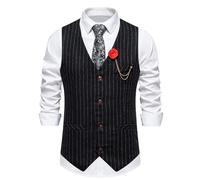 YOSUWOAI Gilet da uomo formale, tinta unita, per matrimonio, elegante, vestibilità normale, per lavoro, slim fit, gilet da uomo, tinta unita, per matrimonio, club, feste, R nero., XXL