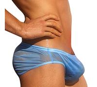 YOSUWOAI Jockstrap Uomo Sexy String Tanga Traspirante Mesh Intimo Erotico Thong Cutout G-Strings Sport Mutande Trasparente Slip per Uomo Mutandine Strette con Cerniera, Z01 azzurro, M