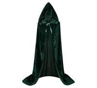 YOSUWOAI Mantello con cappuccio da donna, costume di Halloween, mantello con cappuccio, mantello da strega, mantello lungo da vampiro, mantello medievale con cappuccio, O verde dell'esercito, L