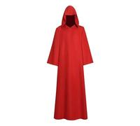 YOSUWOAI Mantello per donna uomo halloween cosplay poncho con cappuccio medievale lungo maxi mantello sciolto outwear party party vestito retrò Halloween carnevale costume, O rosso 1, 3XL