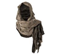 YOSUWOAI Sciarpa a Cappuccio Vichinga Avvolgibile Dune Deserto Scialle Medievale con Cappuccio Cavaliere Rinascimento Retro Scialle Pirata Costume Cape Mantello Medievale Gotico, O caffè., Taglia