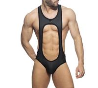 YOSUWOAI Uomo Bodysuit Stretch Wrestling Slip Overall Monopezzo Bikini Jockstrap Erotico Tanga String Slip Jumpsuit Fascetta Intimo da Notte Bretelle Uomo Slip Senza Maniche Bodysuit, O nero., XXL