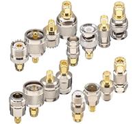 YOTENKO Kit adattatore SMA da 16 pezzi, standard SMA a BNC/UHF/F/N, convertitore connettore coassiale per antenna maschio/femmina per antenna Wi-Fi/drone FPV/cavo di prolunga