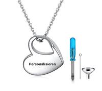 YOTHIWAD Collana con urna a forma di cuore, per cenere, con incisione per sempre nel mio cuore, in acciaio inox, con ciondolo a forma di cenere, con kit di riempimento, Acciaio inossidabile, Nessuna