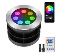 Yotivki Faretti Incasso LED da Esterno IP67 - 16M Colori RGBCW, Bluetooth APP e Telecomando, 2700-6500K Dimmerabili, 50 Modalità Scene, 304 Acciaio Inox