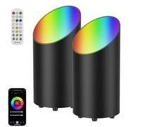 Yotivki Faretto LED da Terra RGBW Smart, Uplight Spot da Pavimento Bluetooth con APP e Telecomando RF, Dimmerabile 1-100%, RGB + 6000K, 10 Scene, 7W, IP44, Cavo 180 cm con Interruttore a Pedale