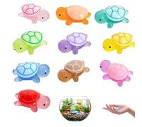 Yotlein 10 Pezzi Mi-ni Tarta-rughe Luminose, Tartar-ughe Mi-ni Resina, Tartaruga In Resina Luminosa, Mini Statuette, per Giardino, Decorazione Vaso, Mini Acquario(Multicolore)