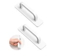 Yotlein Maniglie Autoadesive 2 pezzi 10 * 2.5cm Bianco, Non è Richiesta Alcuna Perforazione, Maniglie Autoadesive per Porte Esterne per Porta del Balcone, per Armadio, Mobili, Cucina, Guardaroba