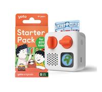 Yoto Mini Edizione 2024 + Starter Pack 7-11 anni, Storie Storie, narratrice con luce notturna, orologio, 5 libri audio inglesi per bambini, racconti musicali, immagini da ascoltare