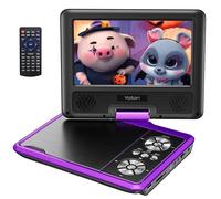 Yoton Lettore DVD 9,5" Viola, Bambini Auto, Schermo 7,5", Batteria 6H