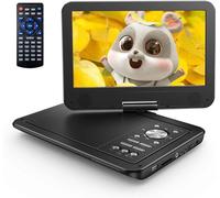 YOTON Lettore DVD portatile da 12,5 pollici con schermo girevole HD da 10,5 pollici per auto e bambini, batteria integrata, auricolare/AV-IN/AV-OUT/USB/scheda SD/TV Sync e formati VCD/MPG/JEPG (non