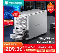 Yottamaster 2.5/3.5 "SATA HDD SSD Custodia 150W Alimentazione Tipo-C 10Gbps HD Custodia esterna USB3.1 Daisy Chain Scatola di immagazzinaggio per disco rigido