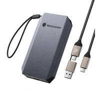 Yottamaster 512GB Esterno SSD, Fino a 2000 MB/s USB 3.2 Gen 2 x 2 Alluminio SSD Portatile, 2 in 1 USB-C/A Cavo con Laccetto Supporta 4K ProRes HDR Compatibile con iPhone 17 Pro Max, Smartphone, Tablet