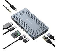 Yottamaster USB3.1 Docking Station con alloggiamento per disco rigido, 9 in 1 tipo C dock con Case SSD NVMe, adattatore multiporta supporta HDMI/Ethernet/USB A-C/TF/SD [SO6]