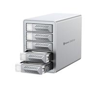 Yottamaster VN500RU3 5 Baie RAID Alloggiamento Disco Rigido, Alluminio USB3.0 5 Bay RAID Enclosure DAS per 2.5"/3.5" SATA HDD/SSD, Supporto 110TB (5x22TB), RAID 1, RAID 5, RAID 10, JBOD (Senza Disco)