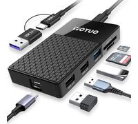 YOTUO Alloggiamento SSD M.2 NVMe con Hub e lettore di schede, USB-C 3.2 da 10 Gbps, custodia esterna per unità a stato solido per 2230/2242/2260/2280, lettore di schede SD/TF, hub USB, compatibile con