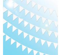 yotutun 10M Bandierine Triangolari Bianco, Bandierine per Esterni con 40 Bandierine Bianche Bandiera di Pennant Striscioni Decorazione per Matrimoni, Feste, Natale, Feste di Compleanno