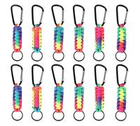 yotutun 12 Pezzi Portachiavi Paracord con Moschettone, Portachiavi in Corda Intrecciata All'aperto Intrecciato Portachiavi Cordino per Campeggio Pesca Trekking o Viaggio Ganci Appendini