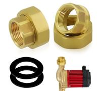 yotutun 2 Pezzi Raccordi per Pompa da 1 1/2" x 1", Prolunga per Rubinetto da 1/2" DN25 Rimovibile Accessori per Pompe Vite in Ottone Rimovibile con 2 Anelli di Tenuta per Pompa di Circolazione