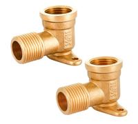yotutun 2 Raccordo a Gomito in Ottone Angolo in ottone 1/2" IG/AG, DN 15, Raccordo angolare da parete a 90 gradi filettatura interna per sistemi di riscaldamento centralizzato dell'acqua potabile