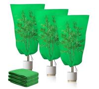 yotutun 3 pezzi Tessuto Non Tessuto per Piante 100 x 80 cm Cappuccio Protezione Piante Telo per Piante Inverno Antigelo con Coulisse,Protezione Invernale per Piante in Vaso