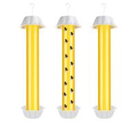 yotutun 3 Pezzi Trappole per Mosche Sospese, Trappola Mosche Della Frutta Anti Moscerini con Gancio per Appendere Trappola per Mosche Appese Grandi Trappole Zanzare per Interni Esterni (Giallo)