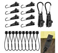 yotutun 30 Pezzi Mollette per Telone Set, 10 Clip per Teloni + 10 Tarp Clips per Tenda 10 Moschettoni Clips Morsetti per Tende da Campeggio Fissaggio Coperture Barche Tende Sole Telone