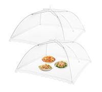 yotutun Coprivivande, 2 Pezzi Copertura Alimentare Pieghevoli Coprivivande a Rete Pieghevole Anti Insetti Ombrellini Coprivivande Copri Cibo da Mosche per Cibo Cibo BBQ Feste Buffet Campeggio, Bianca