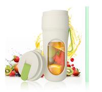 yotutun Frullatore portatile per frullato, 450 ml, frullatore per smoothie Maker To Go Mini mixer to Go USB ricaricabile Mini mixer con doppio coperchio a tazza 12 lame, blender personale per viaggi