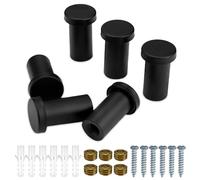 yotutun Ganci Accappatoio Bagno, 6 Pezzi Nero Appendi Accappatoio Bagno in Acciaio Inox Ganci Rotondi Appendiabiti Gancio Accappatoio Doccia con Viti per Cappotto Asciugamano