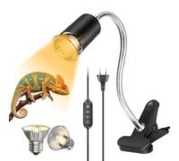 yotutun Lampada Riscaldante Tartarughe, Lampada Rettile e Anfibio con 2 Lampade UVA UVB E27 50W e Morsetto Girevole a 360° Adatto per Tartaruga Serpente Lucertola Cacatua Camaleonte