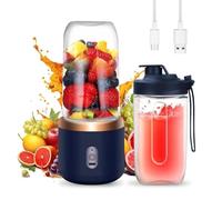 yotutun Mini Frullatore Portatile, 400 ml Mini Mixer per Smoothies Bicchiere di Miscelazione USB per Frullati e Frullati Frullatore Personale Elettrico per L’ufficio e la Palestra, Viaggi (Blu)