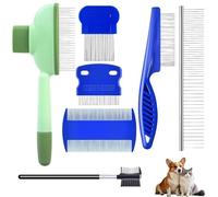 yotutun Pettine per Gatti Cane, 7 Pezzi Pettine per Pidocchi per Gatti Cane Pettine Gatto Pelo Pettine Pidocchi e Lendini Doppia Faccia Antipulci in Acciaio Inox per Pelo Lungo e Corto