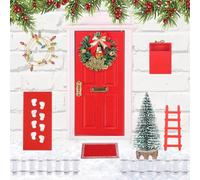 yotutun Porta Elfo Natale Kit, 13 Pezzi Porta Gnomo Set Miniature Casa delle Bambole Porticina Mini Elfo Natale Legno Accessori per Porta degli Elfi Fai da Te per Bambini Natalizia Decorazione