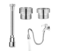 yotutun Prolunga Rubinetto Cucina, Estensore Rubinetto Girevole a 360°, Rubinetto Prolunga 20cm, Prolunga per Rubinetto Lavello con 2 Adattatore, Doccetta Estensibile per Lavelli Rubinetto Bagno