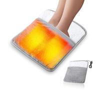 yotutun Scaldapiedi Elettrico, 30x30cm Scarpe Scaldapiedi Invernali, Scaldapiedi Riscaldate USB Temperatura Costante di 55°C Scarpe Riscaldanti Elettriche per Uomini Donne Uso Interno, Grigio