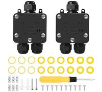 yotutun Scatola di Derivazione Esterna 3 Vie, 2 Pezzi Scatola di Giunzione Esterno IP68 Impermeabile Connettore Cavi Elettrici Esterni per Ø 4mm-15mm per Illuminazione da Giardino Sotterraneo