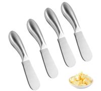 yotutun Set di 4 coltelli da burro, piccoli coltelli da tavola, in acciaio inox, per marmellate e formaggio, piccoli coltelli per pane, crema per burro, formaggio, pasticceria, 13,3 x 2,2 cm
