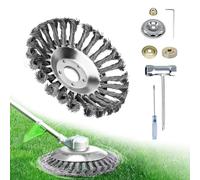 yotutun Spazzola per Decespugliatore, 150 mm x 25,4 mm Spazzola per Erbacce Testina Decespugliatore in Filo di Acciaio Ritorto per Giardini Prati Aree Verdi e Sfalcio Pastorale