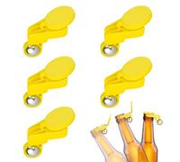 yotutun Tappo per bottiglie, 5 pezzi, completamente automatico, per bottiglie di birra, riutilizzabile, antipolvere, per bottiglie di birra, bottiglie di vetro, colore giallo cola