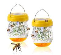 yotutun Trappola Per Vespe, 2 Pezzi Trappola Calabroni Solare, Trappola Vespe e Calabroni con Luce LED, Trappola Delle Api All'Esterno, Trappola Calabroni e Vespe per Giardino e Balcone