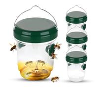 yotutun Trappola per Vespe, Acchiappa Mosche Cattura Vive Anti Api da Esterno Calabroni Cage Trappola Calabroni Catcher per insetti per Patio, Cortile, Giardi (4 Pezzi-Verde)