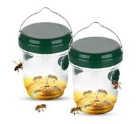 yotutun Trappola per Vespe, Acchiappa Mosche Cattura Vive Anti Api da Esterno Calabroni Cage Trappola Calabroni Catcher per insetti per Patio, Cortile, Giardi (2 Pezzi-Verde)