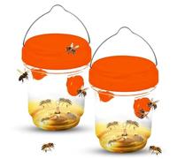 yotutun Trappola per Vespe, Acchiappa Mosche Cattura Vive Anti Api da Esterno Calabroni Cage Trappola Calabroni Catcher per insetti per Patio, Cortile, Giardi (2 Pezzi-Arancione)